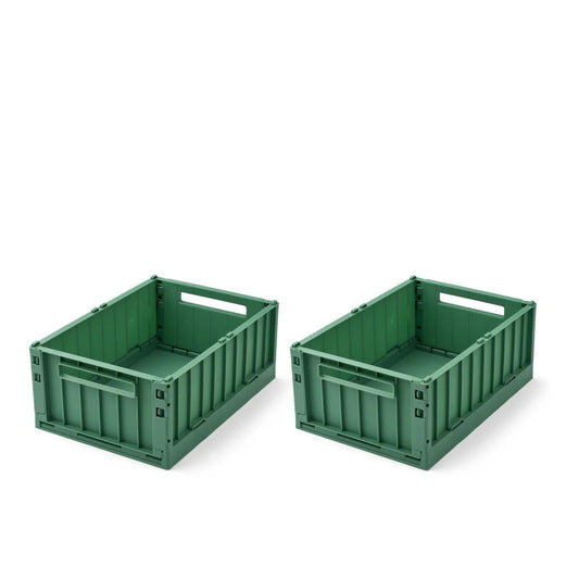 Liewood Weston Storage Box M 2-Pack dusty ivy, green