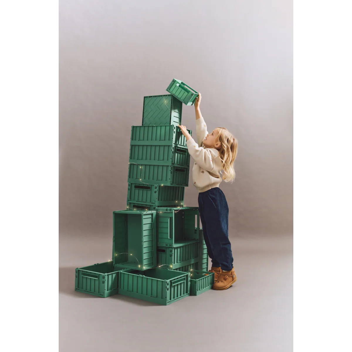 Liewood Weston Storage Box M 2-Pack dusty ivy, green