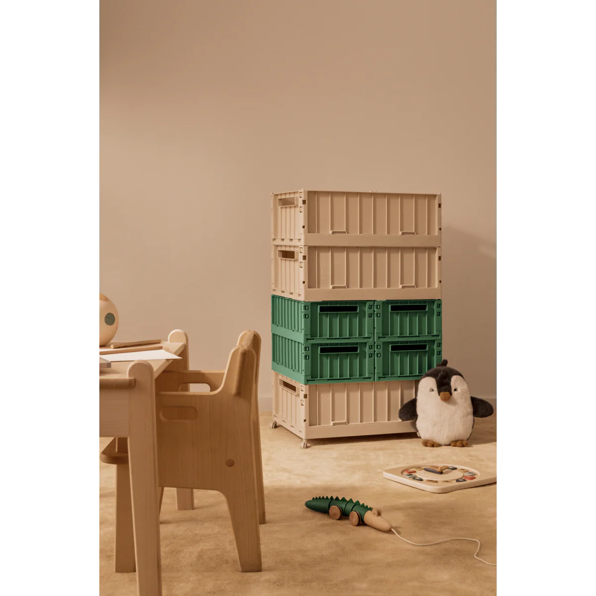 Liewood Weston Storage Box M 2-Pack dusty ivy, green