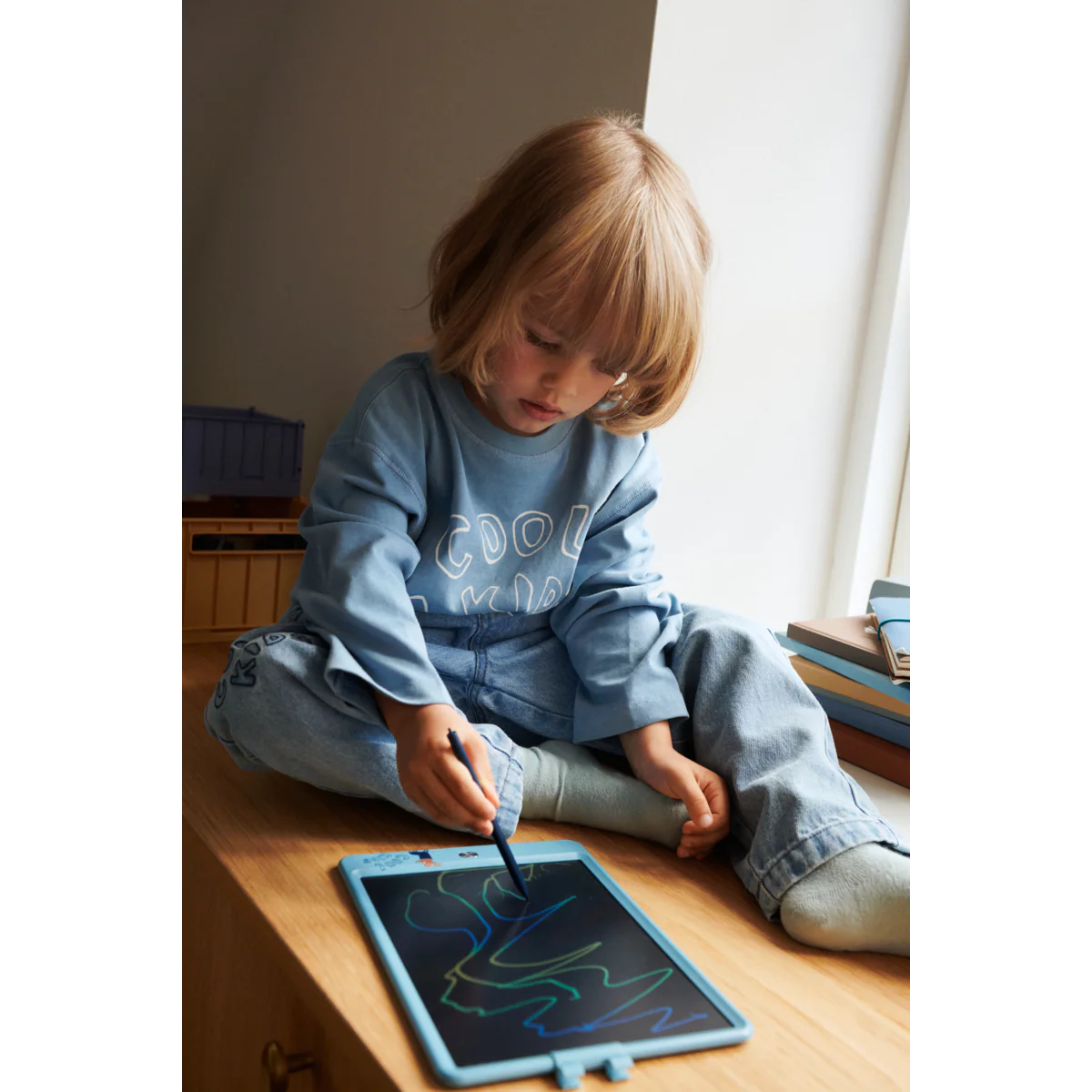 Liewood Zora Zeichenbrett, Magic Drawing Board 10 Inches tiger beach blue