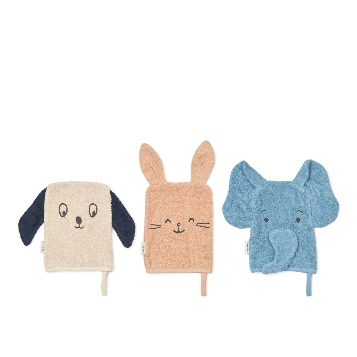 Liewood Sylvester Waschlappen 3er-Pack pale tuscanny mix, Elefant, Hase, Hund