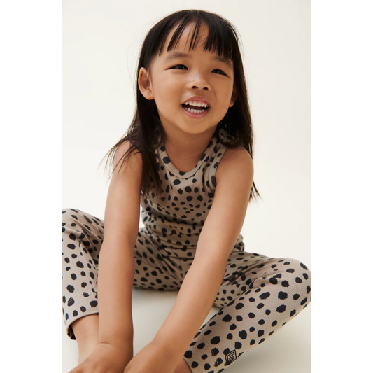 Liewood Marien Printed Rib Leggings, Leo Spot, Mist