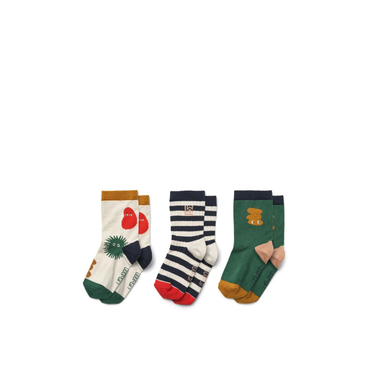 Liewood Silas Socken 3er-Pack The Liewood Gang, sandy mix