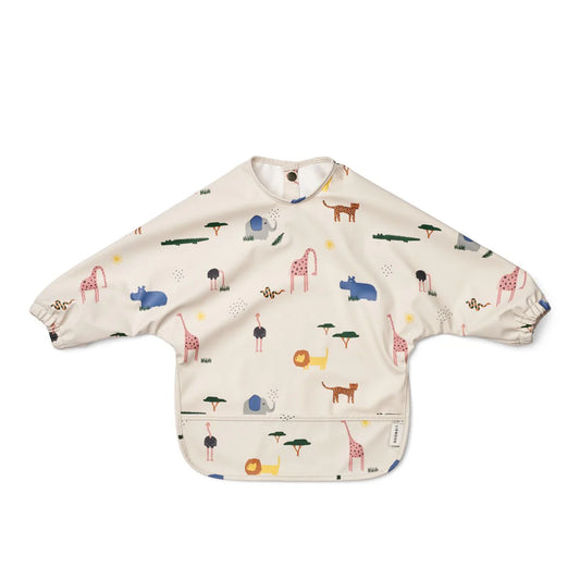 Liewood Merle Lätzchen mit Ärmeln, Cape Bib, Safari sandy mix