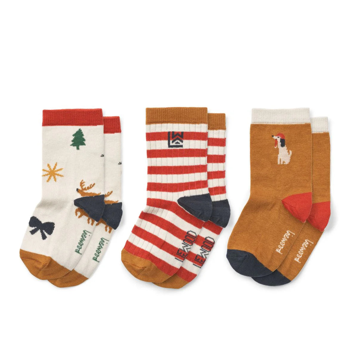 Liewood Silas Socks 3-Pack Holiday Sandy mix, Socken