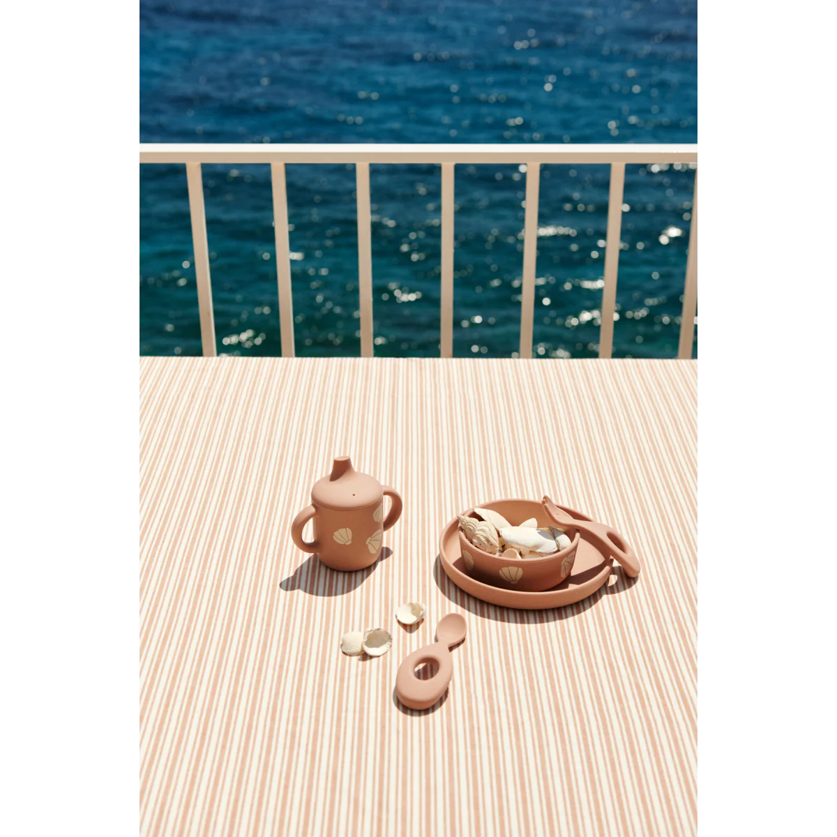 Liewood Ryle printed Tableware Set, shell, pale tuscany, Geschirr-Set