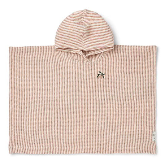 Liewood Paco Poncho, Badeponcho, Embroidery, stripe tuscany, rose creme de la creme