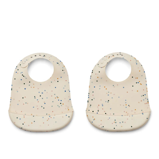 Liewood Tilda Printed Bib 2-Pack splash dots sea shell, Lätzchen