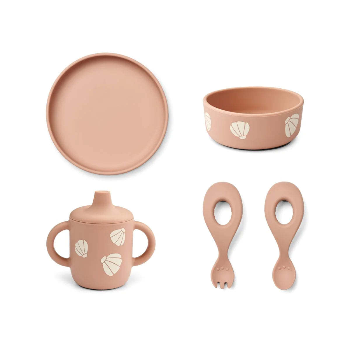 Liewood Ryle printed Tableware Set, shell, pale tuscany, Geschirr-Set