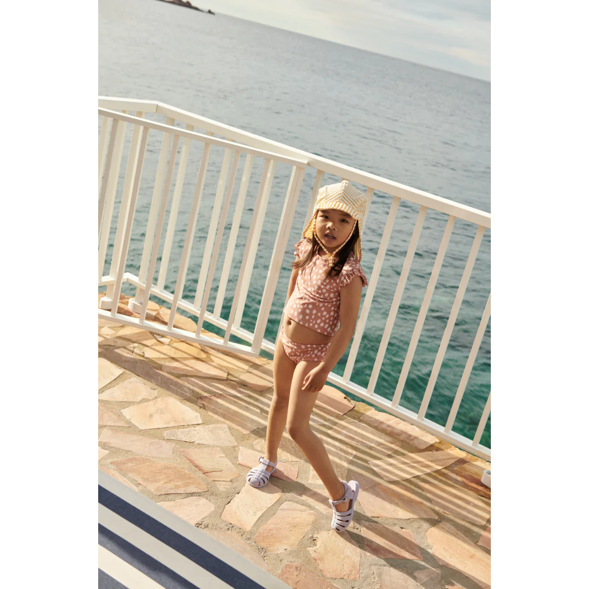Liewood Lusio Seersucker Sun Hat stripe yello mellow creme de la creme, Sonnenhut
