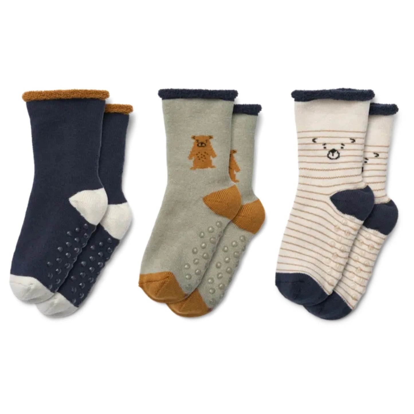 Liewood Eloy Baby Socks 3-pack Teddy / Dove blue mix, Socken