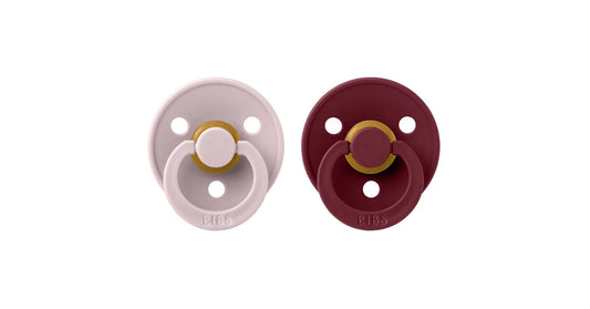 BIBS Colour 2 Pack Latex Size 1, Pink Plum/Elderberry