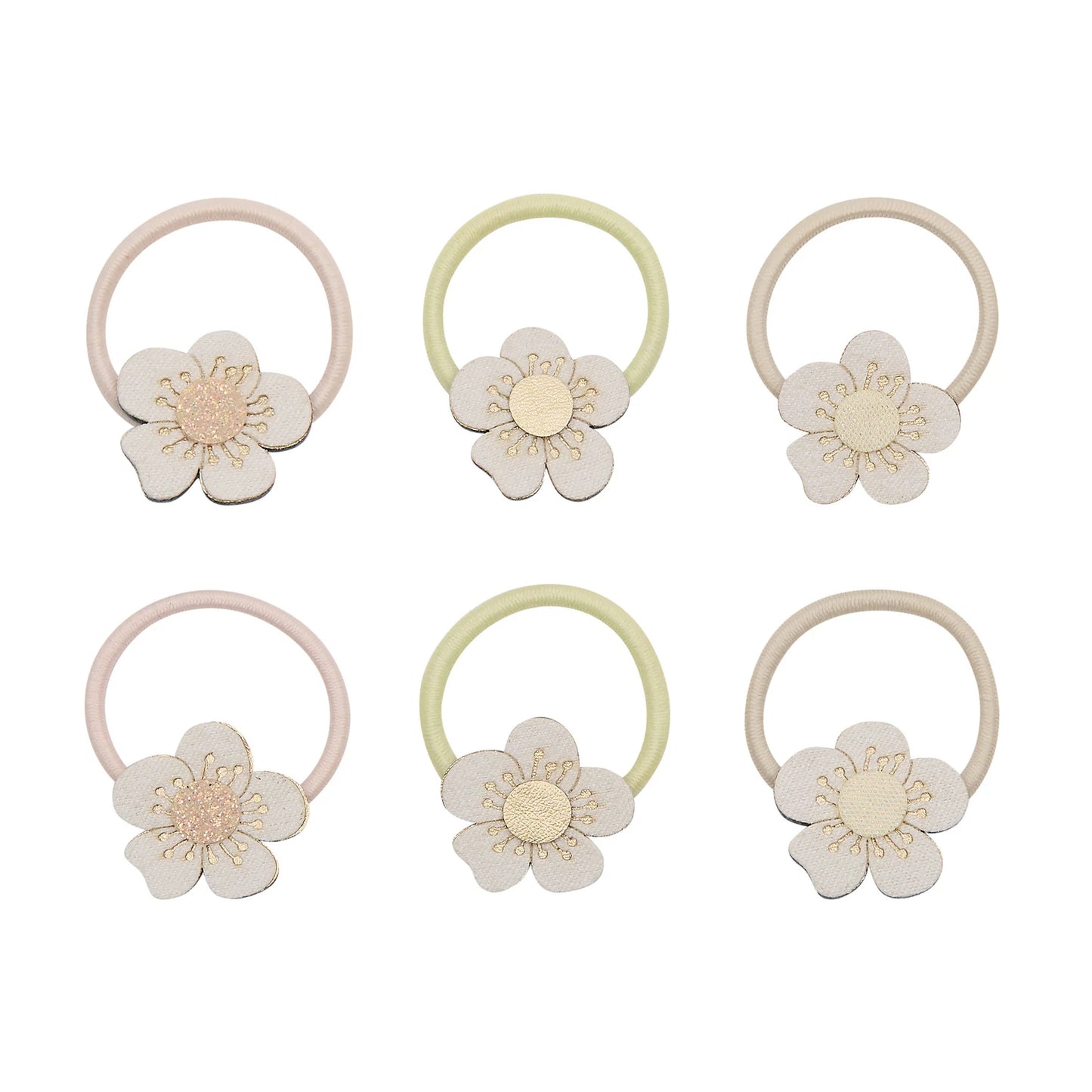 Mimi & Lula Mini Scrunchies, Haargummies 6er Pack, Blumen weiß
