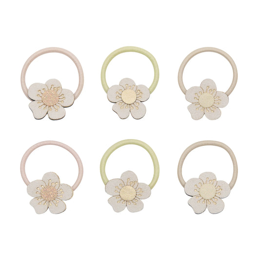 Mimi & Lula Mini Scrunchies, Haargummies 6er Pack, Blumen weiß