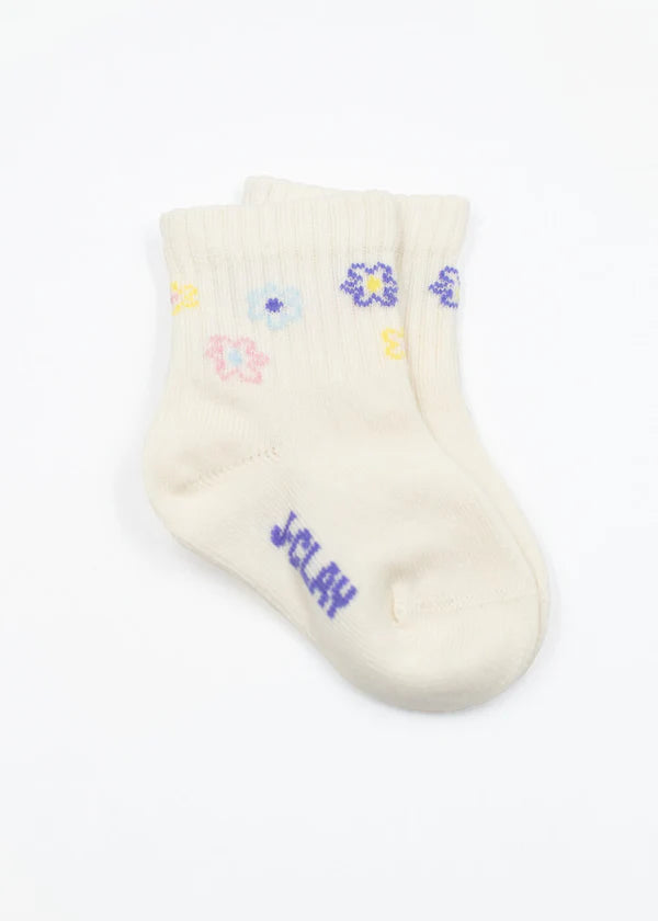 J.Clay Tennissocken Blumenkind weiß