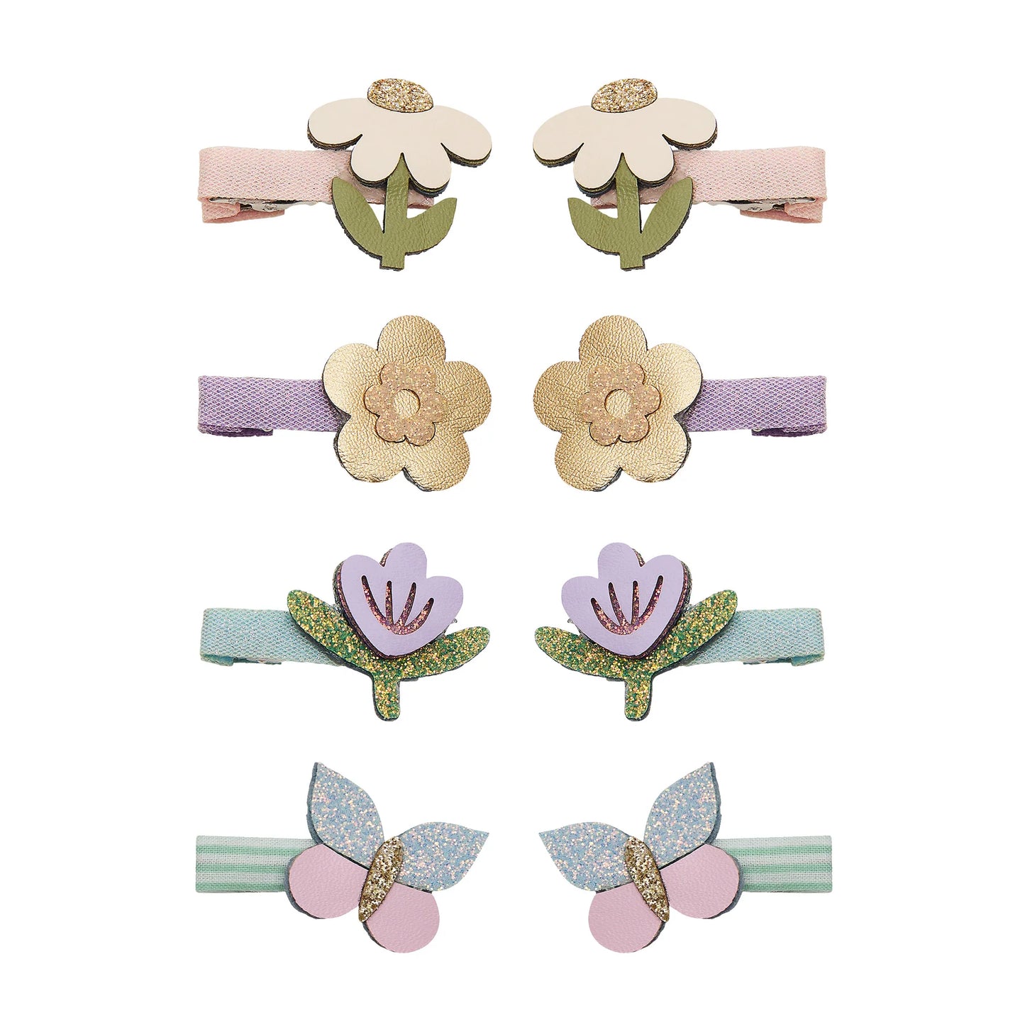 Mimi & Lula Mini Haarspangen, Haarclips, 8er Pack, Blumen, Schmetterlinge bunt
