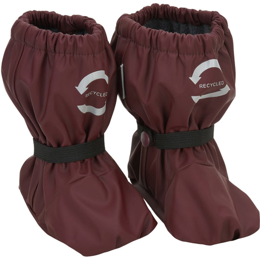 Mikk-Line Baby Regen-Überziehschuhe weinrot mit Fleece (recycelt)