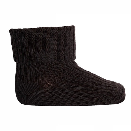 MP Denmark Cotton Rib Babysocks, Socken, dark brown, 10 533 541