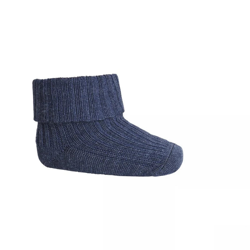 MP Denmark Wool Rib Babysocks, Socken, dark denim melange, 10 589 498