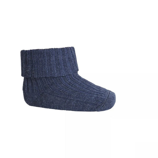 MP Denmark Wool Rib Babysocks, Socken, dark denim melange, 10 589 498