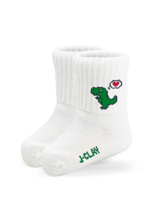 J.Clay Tennissocken Dino Love Kids, white