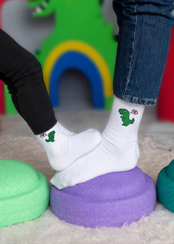 J.Clay Tennissocken Dino Love Kids, white