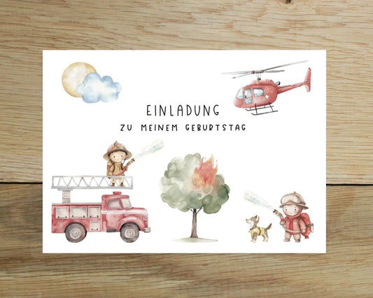 Heeaven Einladungskarte Feuerwehr