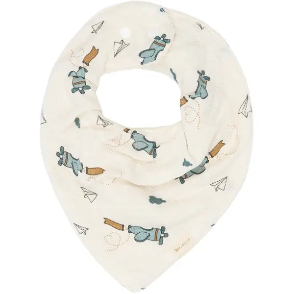 Fabelab Lätzchen Bib, Bandana Bib 3-er-Pack, air plane blue