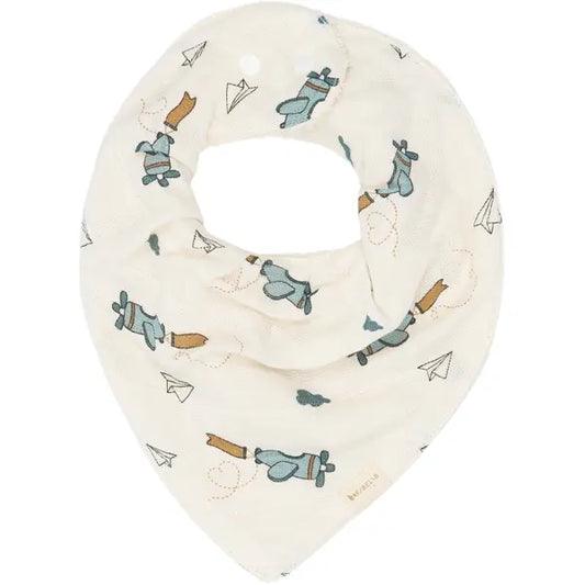 Fabelab Lätzchen Bib, Bandana Bib 3-er-Pack, air plane blue