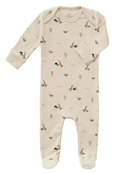 Fresk Pyjama mit Fuß Hase beige