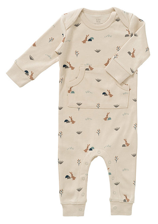 Fresk Pyjama ohne Fuß Hase beige