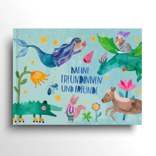 Frau Ottilie Meine Freundinnen und Freunde, Freundebuch, türkis Meerjungfrau