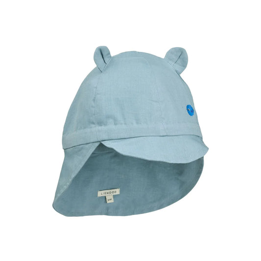 Liewood Gorm Sonnenhut aus Leinen, Beach Blue