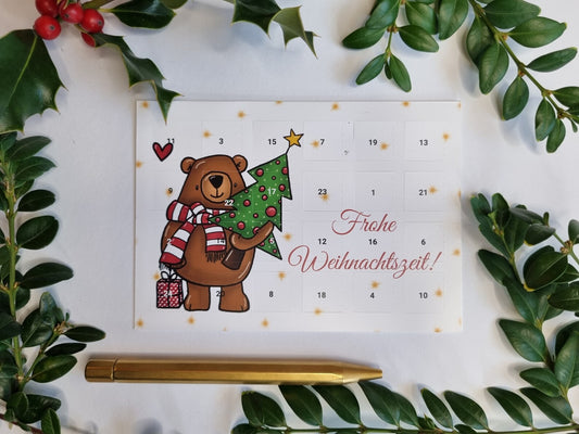 Atelier zum fliegenden Stachelschwein Adventskalender weiß Bär