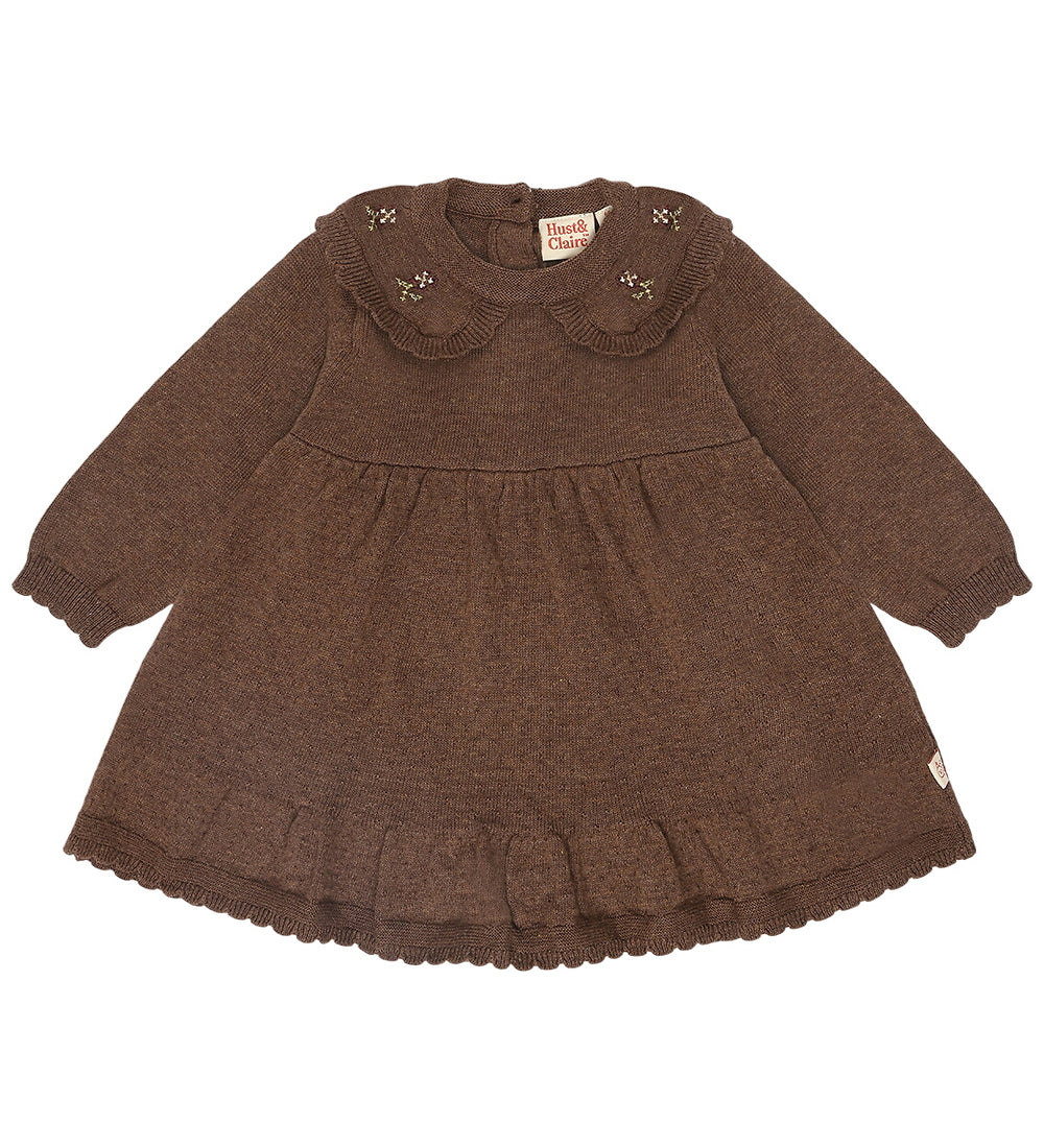 Hust&Claire HCKlara Knit Dress, Strickkleid, braun, toffee melange
