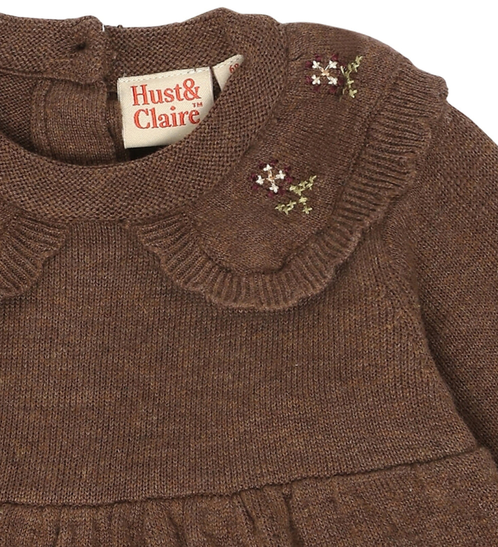 Hust&Claire HCKlara Knit Dress, Strickkleid, braun, toffee melange
