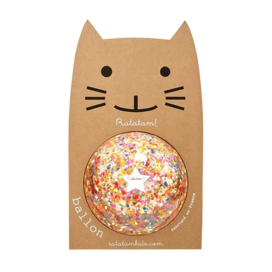 Ratatam! Katze, großer Ball, bunt, Konfetti 22cm