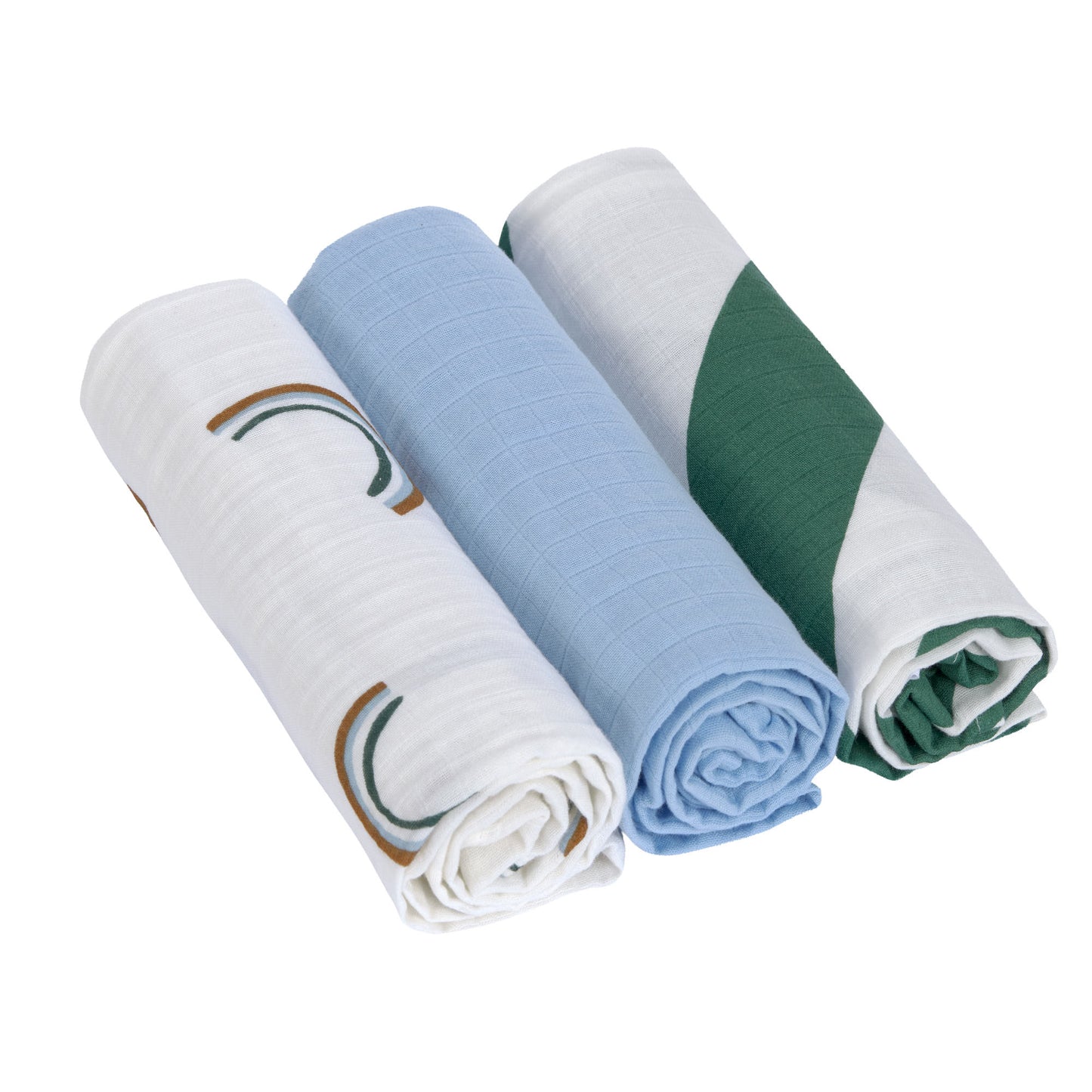 Lässig Mulltücher 3er Set 85 x 85 cm - Happy Rascals, sky blue