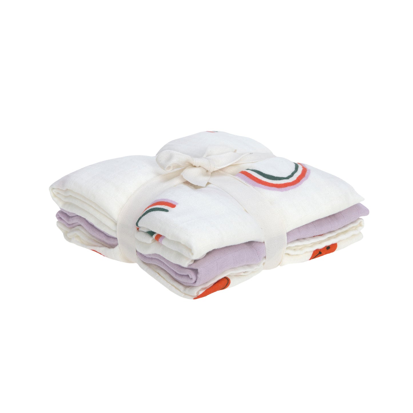 Lässig Mulltücher 3er Set 60 x 60 cm - Happy Rascals Heart Lavender, Musselintücher