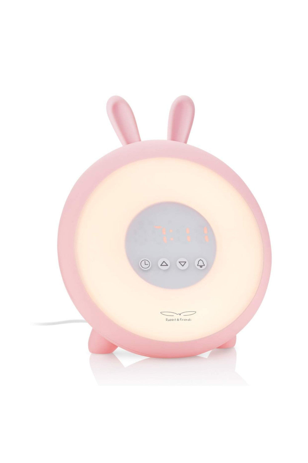 Rabbit & Friends Wecker mit Lampe, Hasenohren, rosa