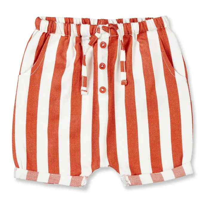 Sense Organics Lei Baby Shorts rusty red stripes