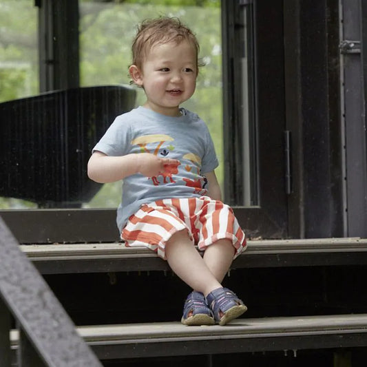 Sense Organics Lei Baby Shorts rusty red stripes