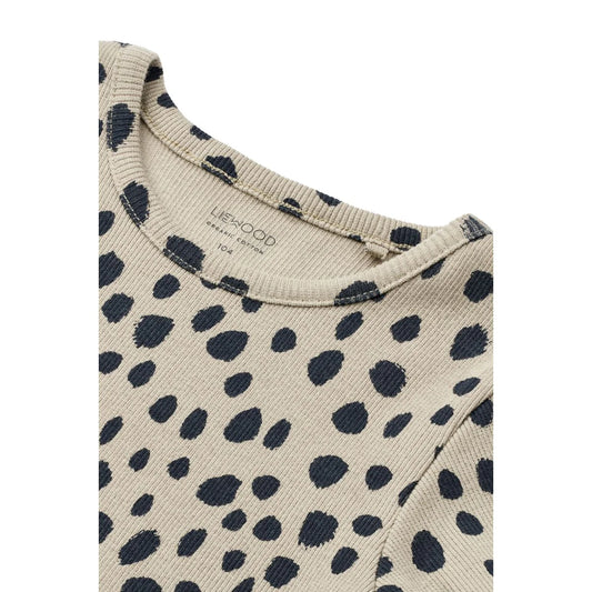 Liewood Nieve Printed Short Sleeve Rib T-Shirt, Leo Spot, Mist