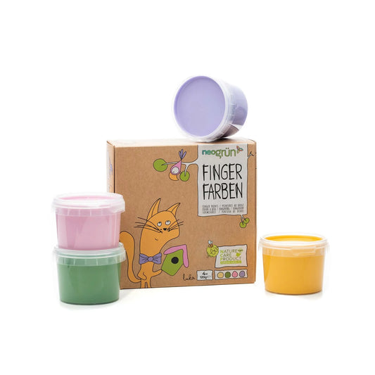 Neogrün Fingerfarben4er Set Luka gelb grün rosa lila