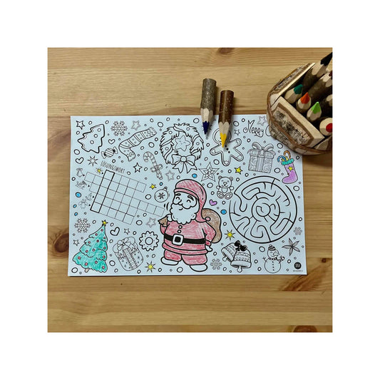 Mal Mich Bunt, Platzsets zum Ausmalen, Weihnachten 12er Pack