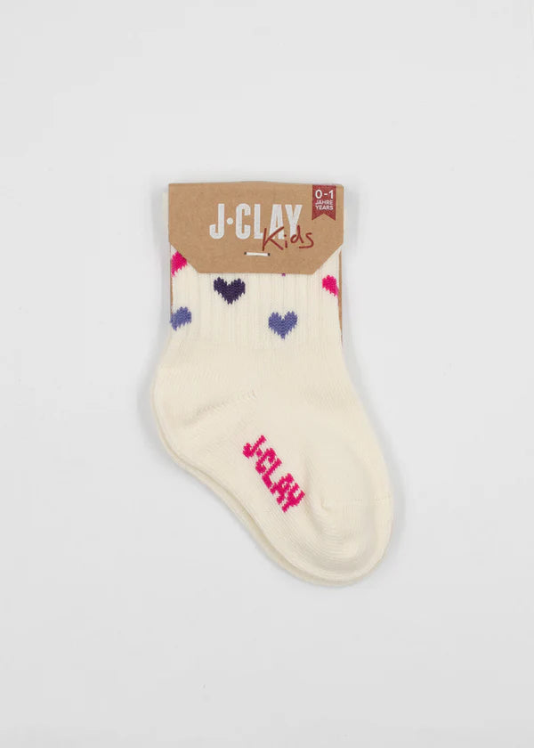 J.Clay Tennissocken Colour Hearts Mini beige
