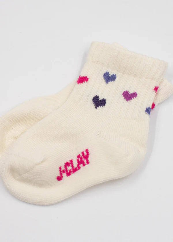 J.Clay Tennissocken Colour Hearts Mini beige