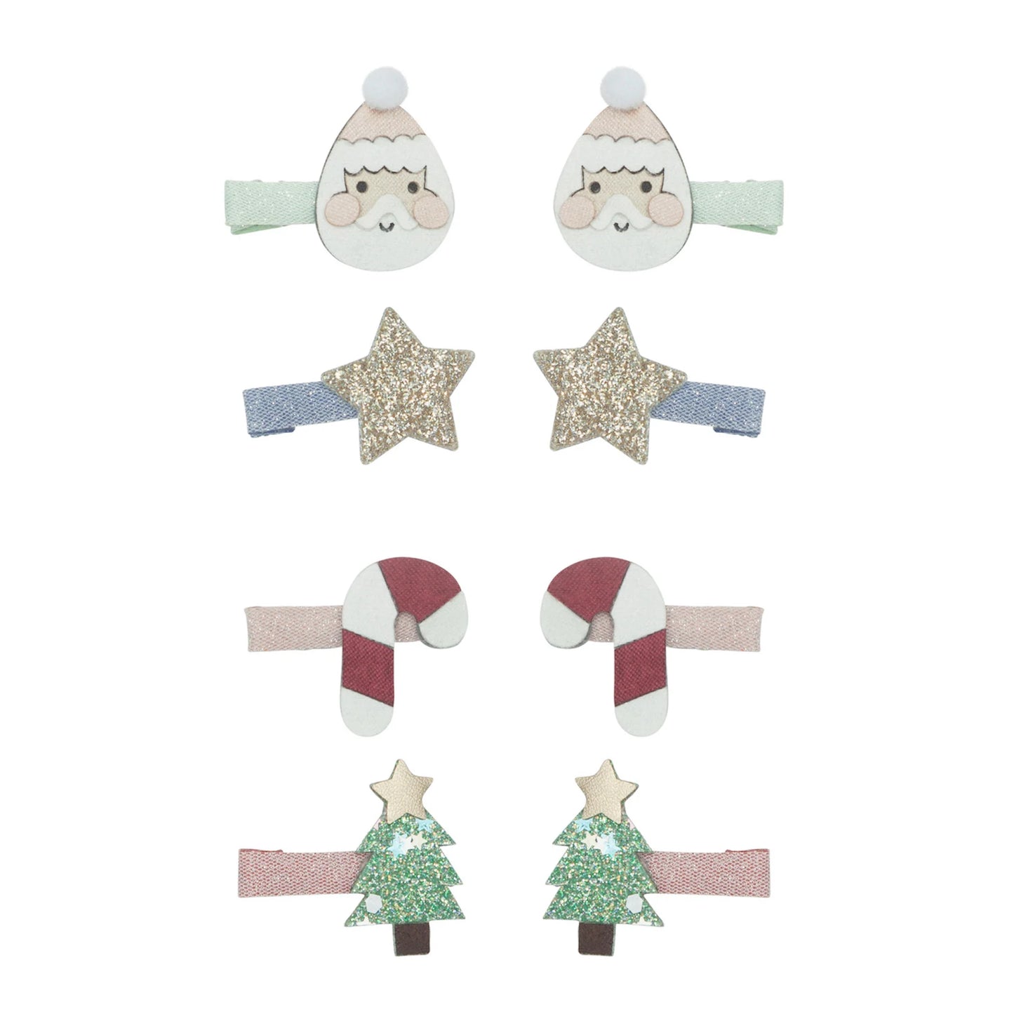 Mimi & Lula Haarclips Santa , Weihnachtsmann, Stern, Tannenbaum 8er Pack