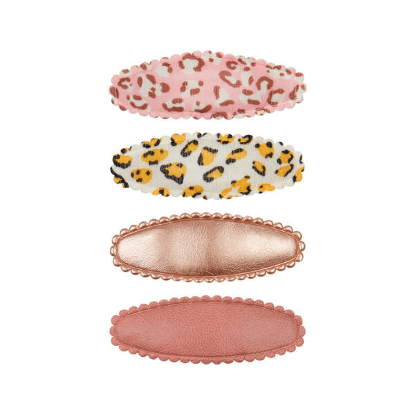 Mimi & Lula Haarspangen oval Leo 4er-Pack