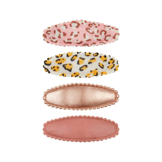 Mimi & Lula Haarspangen oval Leo 4er-Pack